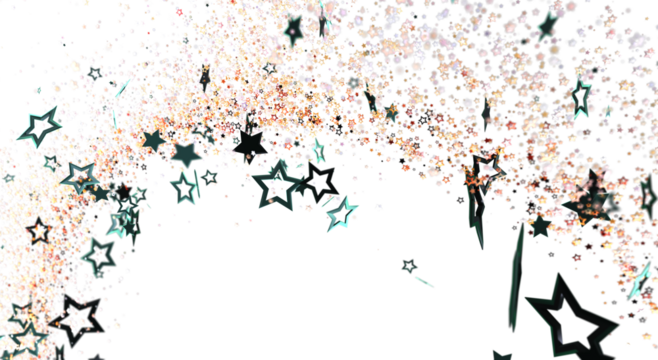 A beautiful, abstract star-shaped overlay design featuring sparkling elements on a white background. Perfect for backgrounds and celebrating any