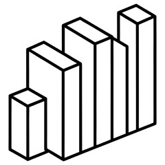 Isometric bar chart graph business data visualization, financial analysis, and statistical representation