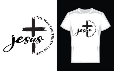 Christian faith silhouette jesus the way the truth the life isolated on transparent background