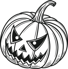 set of halloween pumpkins halloween pumpkin icons Icon illustration of a set of halloween pumpkin silhouettes of plants black and white vector illustration