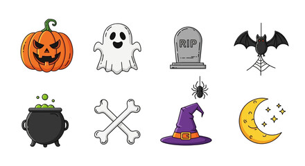 Obraz premium Halloween Icon Set — Spooky & Horror Elements