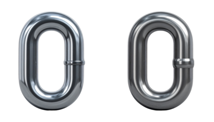 Connectivity Chain Symbol – Dual 3D Style Link Icons Isolated on White Background