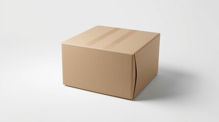 Fototapeta premium box cardboard white background clean mockup