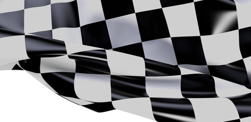 Obraz premium A detailed, elegant image of a checkered flag waving. Perfect for concepts related to race, competition, victory, speed, and the finish line. Id