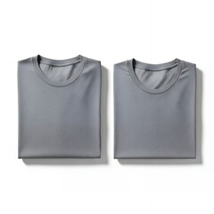 Two blank grey t-shirts laid flat on a white background, perfect for mockup and design