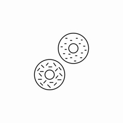 Obraz premium sprinkled ring donuts icon sign vector