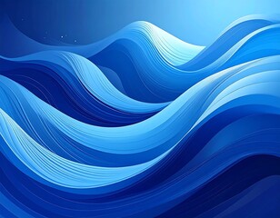 Flowing abstract blue waves, lines and gradients on a gradient background