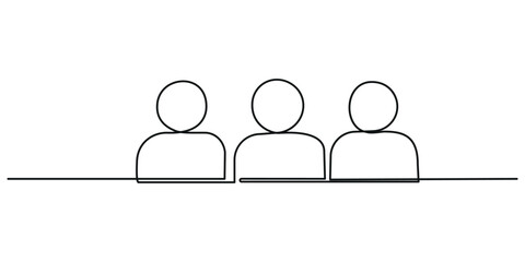 User person icon continuous one line drawing isolate outline vector illustration