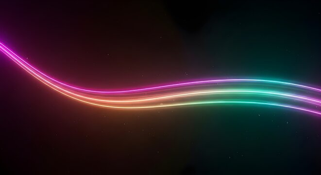 a retro-futuristic and abstract aesthetic, resembling a cosmic aurora or an energy ribbon in space