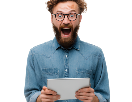 man with tablet computer - Powered by Adobe