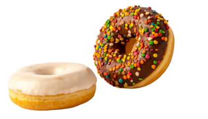 Iced Donut Collection – Classic and Decorative Variations Isolated on Transparent Background