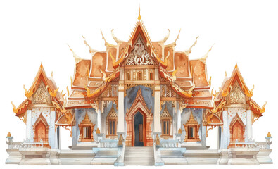 Fototapeta premium PNG ornate Thai temple illustration