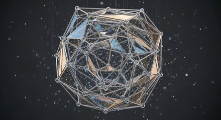 Abstract Geometric Polygons Sphere Digital Data Connection Technology Background