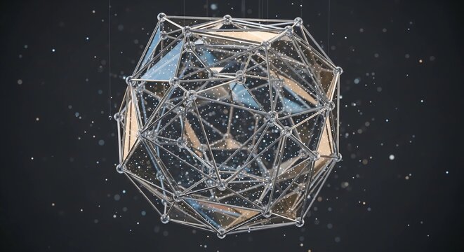 Abstract Geometric Polygons Sphere Digital Data Connection Technology Background