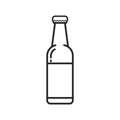 Beer bottle icon vector isolated on white background