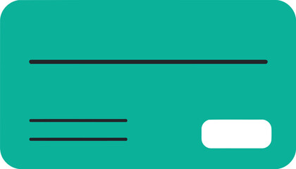 Teal credit card with rounded corners modern design vector