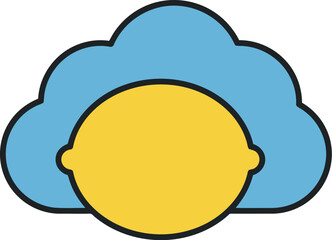 Lemon cloud concept graphic fresh citrus fruit in sky vector