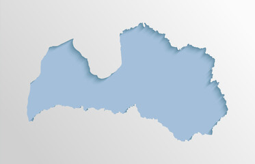 Obraz premium Vector map state of Latvia, abstract inner shadow