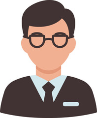 Professional man user icon avatar business person glasses portrait vector
