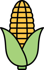 Fresh corn cob illustration healthy organic farm food icon vector