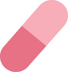 Pink medicine capsule isolated simple pharmaceutical healthcare concept vector