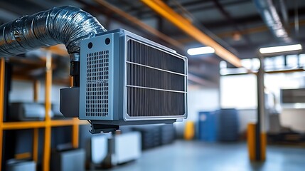 Air Filter System with Industrial, Factory, and Indoors.