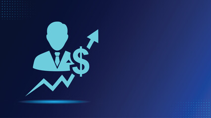 Businessman Success Icon Financial Growth Upward Arrow Professional Achievement Graphic
