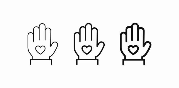 hand love care icon sign vector