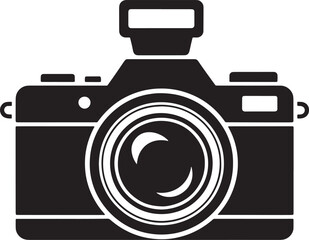 Camera Icon Vector Black Symbol Photo Equipment Lens Flat Design Overlay Transparent