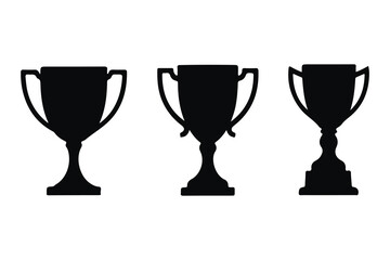 Trophy cup silhouettes vector set, Award trophy cup icon vector