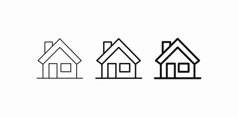 simple outline house icon sign vector