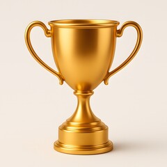 Golden trophy symbolizing victory achievement and success in competitions and awards ceremonies