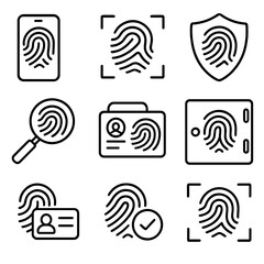 Fingerprint icons representing security and identity verification concepts