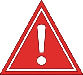 Red triangle exclamation symbol alert mark