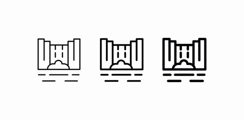 water dam structure icon sign vector