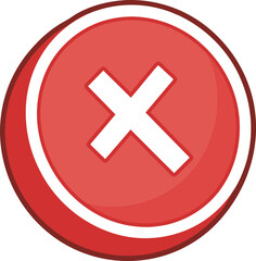 Red circle with white cross mark symbol