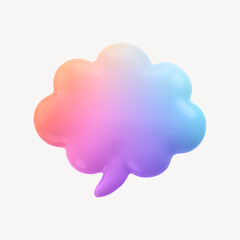 Speech bubble icon, 3D gradient design