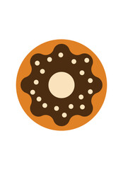 Stylized Donut with Chocolate Icing and Sprinkles — Minimal Dessert Icon