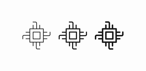 microprocessor chip technology icon sign vector