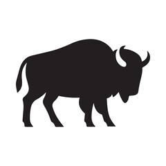 Majestic bison silhouette animal wildlife nature graphic icon symbol vector