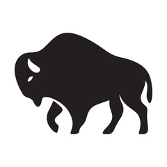 Majestic bison silhouette in profile a symbol of wilderness and strength vector