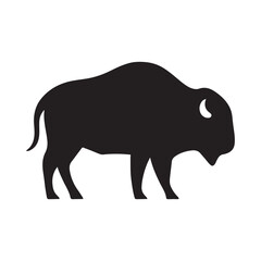 Majestic bison silhouette silhouette icon wildlife animal nature silhouette vector