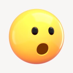 Wow face 3D emoticon illustration graphic
