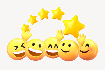 Star ratings, 3D emoticon illustration