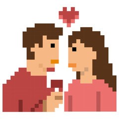 Couple in Love Pixel Art