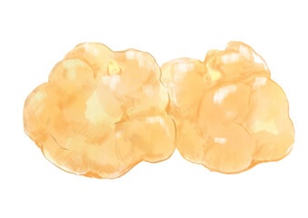 焼きたての美味しそうなシュークリームの手描き水彩イラスト
