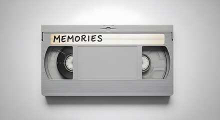 Obraz premium Nostalgic video cassette labeled 'MEMORIES', evoking times past and cherished moments