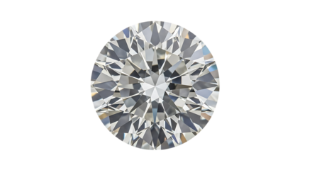 Round Brilliant Cut Diamond Facets Reflecting Light isolated on a transparent background gemstone round cut