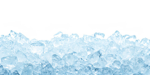 Obraz premium frozen ice cubes border isolated on white background png, ai generated