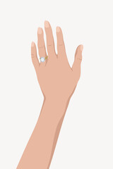 Obraz premium Engaged woman hand illustration